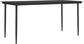 vidaXL Σετ Τραπεζαρίας Κήπου 7 τεμ. Συνθ. Ρατάν / Ατσάλι με Μαξιλάρια