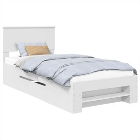 vidaXL Σκελετός Κρεβατιού Λευκό 90 x 200 cm Επεξεργασμένο Ξύλο