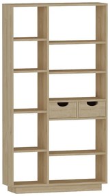 Βιβλιοθήκη με συρτάρια Dakin pakoworld σε oak απόχρωση 80x25x190εκ