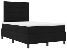 vidaXL Κρεβάτι με ελατήρια με στρώμα Μαύρο 120 x 200 cm ύφασμα