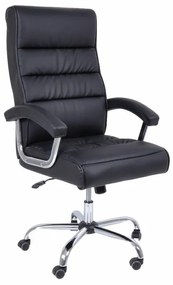 Καρέκλα γραφείου Mesa 402, Μαύρο, 113x63x79cm, 19 kg, Με μπράτσα, Με ρόδες, Μηχανισμός καρέκλας: Κλίση | Epipla1.gr