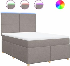 vidaXL Κρεβάτι Boxspring με Στρώμα Taupe 160x200 εκ. Υφασμάτινο