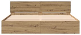 vidaXL Κρεβάτι με Κεφαλάρι σε Παλιό Δρύς – 180 x 200 εκ, από τεχνητό ξύλο.