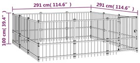 vidaXL Κλουβί Σκύλου Εξωτερικού Χώρου 8,47 μ² από Ατσάλι