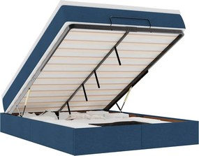 vidaXL Οθωμανικό κρεβάτι με στρώμα μπλε 140x200cm ύφασμα