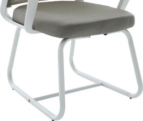Καρέκλα επισκέπτη Palma pakoworld λευκή- mesh γκρι 46x52x94εκ