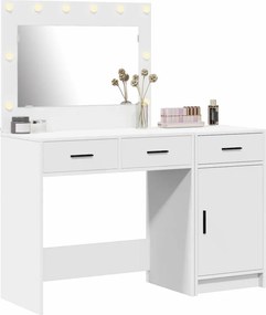 vidaXL Τραπέζι περιποίησης με συρτάρι 2 pcs Λευκό Επεξεργασμένο ξύλο