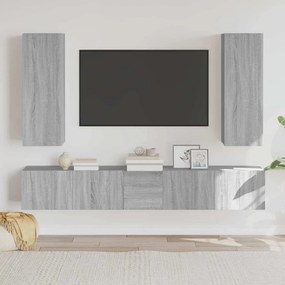 vidaXL Σετ Επίπλων Τηλεόρασης 5 Τεμ. Γκρι Sonoma Επεξεργασμένο Ξύλο
