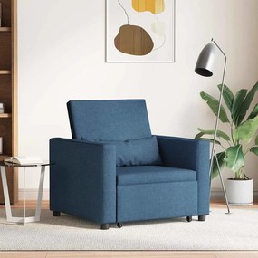 vidaXL Μονός καναπές-κρεβάτι Μπλε 90 x 165 x 87 εκ. ύφασμα