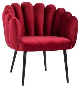 Armchair Vivien  Red Velvet, black legs 70x70x76cm