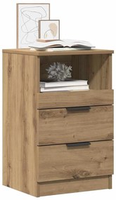 vidaXL Κομοδίνα 2 τεμ.Αρτισιανή Δρυς 40x36x65 εκ. Επεξ. Ξύλο