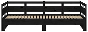 vidaXL Καναπές Κρεβάτι Συρόμενος Μαύρος 2x(90x190) εκ. Μασίφ Πεύκο
