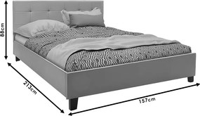 Κρεβάτι Mago pakoworld pu γκρι ματ 150x200εκ