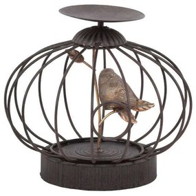 Κηροπήγιο Κλουβί 266-92-406 19,5x17,5cm Beige Polyresin