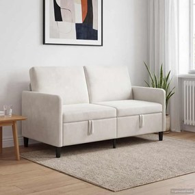 vidaXL Καναπές με Αποθήκευση Κρεμ 152 x 78 x 87 εκ Πολυεστέρας