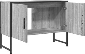 vidaXL Ντουλάπι Μπάνιου Νιπτήρα Γκρι Sonoma 80 x 33 x 60εκ. Επεξ. Ξύλο