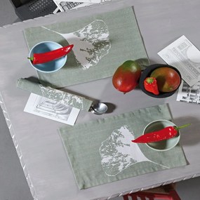 Σουπλά Mika 34A (Σετ 4τμχ) Green Kentia 33x45cm Cotton-Polyester
