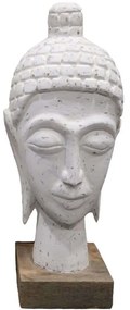 Διακοσμητική Προτομή Βούδα Wevi 312-000046 13x10x33cm Natural-White Inart Wood