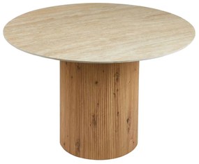 ΤΡΑΠΕΖΙ ΤΡΑΠΕZΑΡΙΑΣ TWIL HM18324 ΚΕΡΑΜΙΚΟ TOP ΟΨΗ ΤΡΑΒΕΡΤΙΝΑΣ-MDF ΒΑΣΗ Φ120x76Υεκ