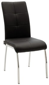 127-000131 Καρέκλα Ariadne pakoworld PU μαύρο-πόδι χρωμίου 43,0x63,0x96,0εκ METAL - PU BLACK - CHROME, 1 Τεμάχιο