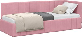vidaXL Κρεβάτι Γωνίας Ροζ 80 x 200 cm Βελούδο
