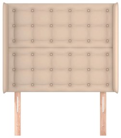 Κεφαλάρι με Πτερύγια Καπουτσίνο 83x16x118/128 εκ. Συνθ. Δέρμα - Καφέ
