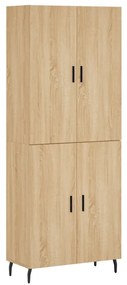 vidaXL Ντουλάπι Sonoma δρυς 69,5 x 34 x 180 εκ. από Επεξεργασμένο Ξύλο