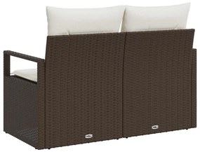 vidaXL Καναπές Κήπου με μαξιλάρι Καφέ 120 x 62 x 69εκ συνθετικό ρατάν