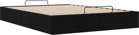 vidaXL Κρεβάτι Οθωμανικού Τύπου Μαύρο 153 x 203 cm Ύφασμα