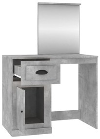 vidaXL Μπουντουάρ με Καθρέφτη Γκρι Σκυροδέμ. 90x50x132,5 εκ Επ. Ξύλο