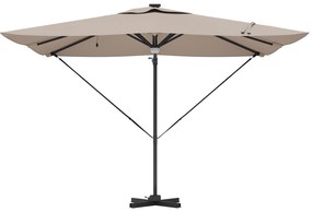 vidaXL Ομπρέλα με Βραχίονα με LEDs Ταουπέ 286x285x270 cm Αλουμίνιο