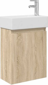 vidaXL Μονάδα μπάνιου με βρύση Sonoma Δρυς 45,5 x 22,5 x 84 εκ