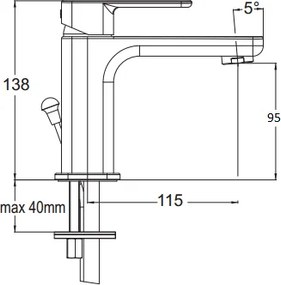Eurorama Quadra Black Matt 144310 - Μπαταρία νιπτήρα
