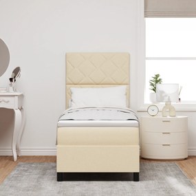 vidaXL Κρεβάτι με Ελατήριο Μπεζ 80 x 200 cm Ύφασμα