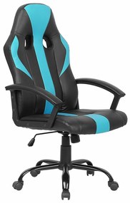 Καρέκλα gaming Berwyn 316, Μαύρο, Μπλε, 117x60x60cm, 15 kg, Με ρόδες, Με μπράτσα, Μηχανισμός καρέκλας: Κλίση | Epipla1.gr