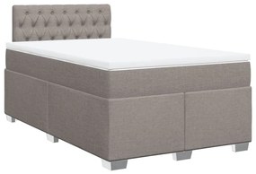 Κρεβάτι Boxspring με Στρώμα Taupe 120x190 εκ. Υφασμάτινο - Μπεζ-Γκρι