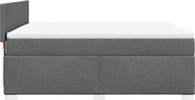 vidaXL Κρεβάτι Boxspring με Στρώμα Σκούρο Γκρι 140x200 εκ Υφασμάτινο