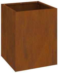 vidaXL Γλάστρα Κήπου Καφέ 32 x 32 x 40 εκ. Φθαρμένο ατσάλι