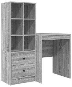 vidaXL Γραφείο με αποθηκευτικό χώρο 2 pcs Γκρι sonoma 60 x 50 x 76 εκ.