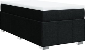 vidaXL Κρεβάτι Boxspring με Στρώμα Μαύρο 80 x 200 εκ. Υφασμάτινο