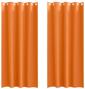 vidaXL Κουρτίνες 2 pcs Φωτεινό Πορτοκάλι 225x140εκ. Πολυεστέρας