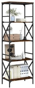 vidaXL Βιβλιοθήκη 5 Επιπέδων Καπνιστή Δρυς 59x35x171 εκ. Επεξεργ. Ξύλο