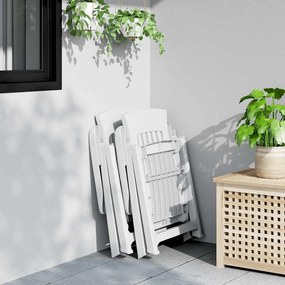 vidaXL Ανακλινόμενες πτυσσόμενες καρέκλες 2 τεμ. Λευκό PP