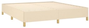 vidaXL Κρεβάτι Boxspring με Στρώμα Κρεμ 180x200 εκ. Υφασμάτινο