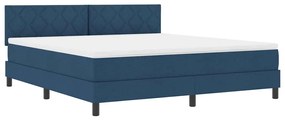 vidaXL Κρεβάτι με ελατήρια με στρώμα Μπλε 180 x 200 cm ύφασμα