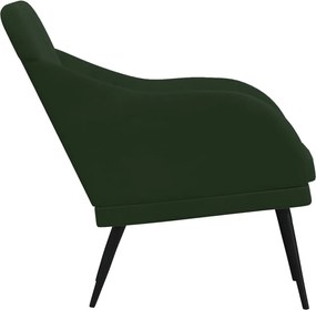vidaXL Πολυθρόνα Σκούρο Πράσινο 63x76x80 εκ. Βελούδινη