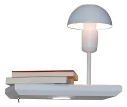 Απλίκα Φωτιστικό Τοίχου LED 3W Reading Light Ράφι 30cm Δεξιά Φωτιστικό Καμπάνα Ε27 Rowan Homelighting-77-4411-Λευκό 77-4411