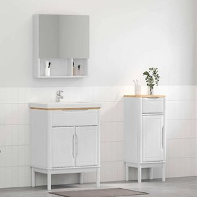 vidaXL Σετ Επίπλων Μπάνιου FLORO 2 pcs Λευκό Στερεό ξύλο πεύκου