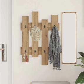 vidaXL Τοίχου Κρεμάστρα Artisan Oak 60 x 3 x 82 εκ.