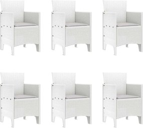vidaXL Σέτ φαγητού για κήπο 7 pcs Λευκό Πολυπροπυλένιο